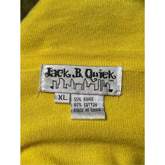 Jack B Quick Vintage Yellow, Pink, Green, V Neckline Sweater Size XL - Picture 7 of 8